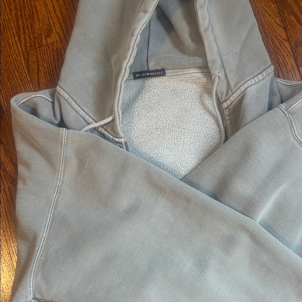 Brandy Melville Light Blue Hoodie - Picture 4 of 4